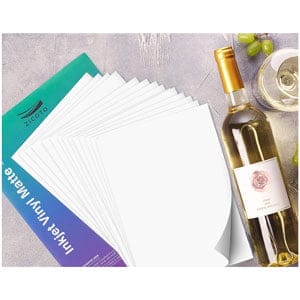 Papel adhesivo de vinilo ZICOTO Inyección tinta 15 hojas blanco mate