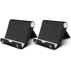 2 Piezas Soporte Móvil Mesa Plegable, Apoyo Teléfono Multiángulo, Soporte Dock Base para Teléfono Compatible con iPhone 161514131211 Pro MAX, Samsung Galaxy, Xiaomi,Huawei (Negro)