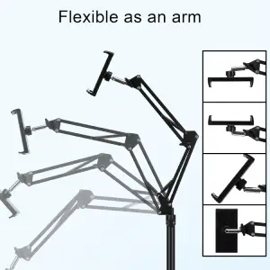 SAMHOUSING Soporte de Suelo para Tableta, Ajustable Universal Giratorio de 360 Grados