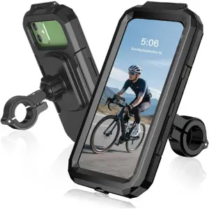 Soporte Movil Moto Impermeable 360°Rotación Universal Soporte Movil Bicicleta con Pantalla Táctil Sensible Anti Vibración Soporte Telefono Montaña 5.5-6.8