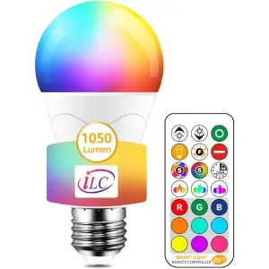 iLC Bombilla LED Colores RGBW 85W Regulable Cambio de Color Edison 12W E27